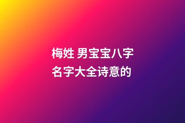 梅姓 男宝宝八字名字大全诗意的